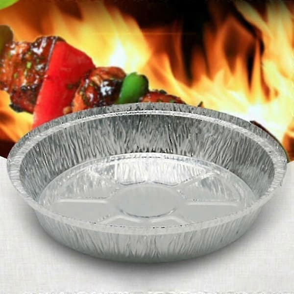 50x runde aluminiumsfolie BBQ matbrettbeholder non-stick bakeform Smart-9 tommer
