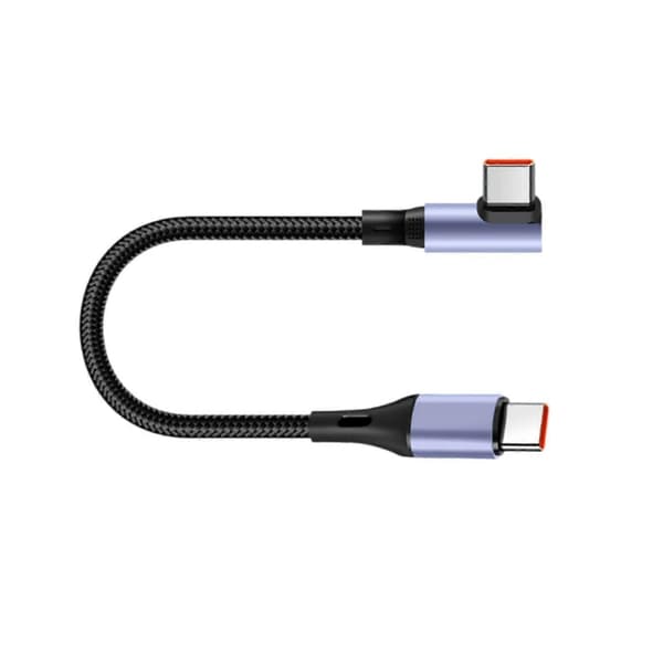 Compact Type C Fast Charging Cable Angled Connectors Charging Cord Wire Nylon Reinforced Bend Design Fast Charging Multicolor 0.3m Bend TypeC Straight 0.3m Bend TypeC Straight