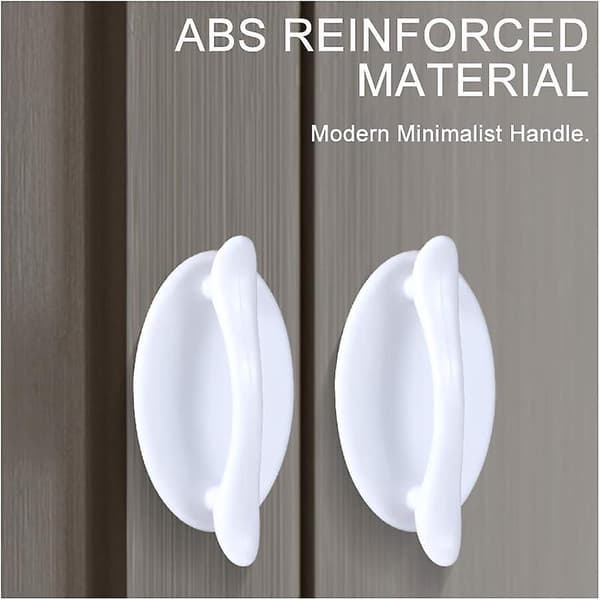 2-pack Modern Self-Adhesive Cabinet and Door Handles, Easy Installation, White