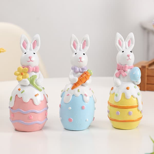 3 stk påskeharefigurer - Fargerik vårdekorasjon 3pcs Easter Egg Bunny 3pcs Easter Egg Bunny