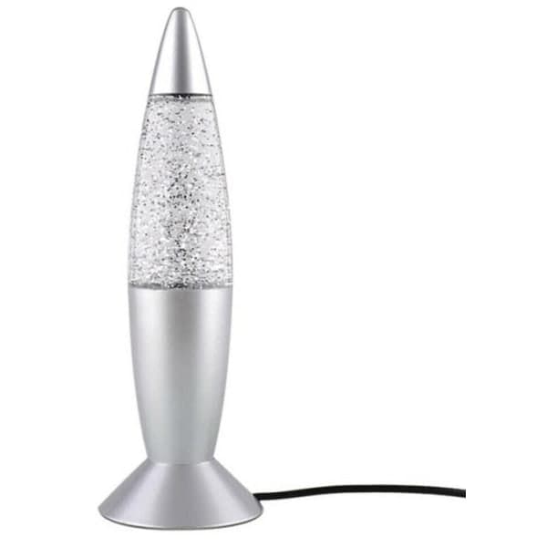 Lavalamp med glitter, lyser i flere forskellige farver Sølv