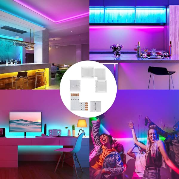 4-polet 10mm RGB Farverig LED Lysstrimmel PCB Adapterkort Loddefri