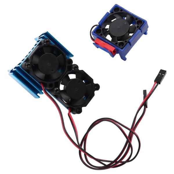 VXL-3s ESC køleventilator og motor dobbeltventilatorsæt kompatibelt med Slash Stampede Blå