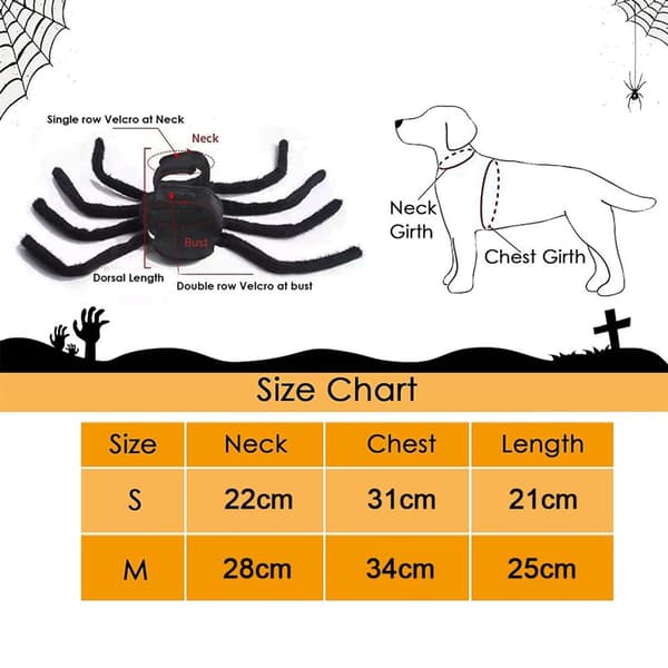 Hunde Halloween-kostumer - Edderkoppekostume til Halloween-fest, til stil 2