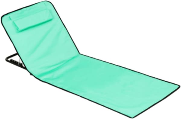 Beach mattress with backrest, foldable garden chair, foldable beach mat, easy to assemble/Grass Green Grass Green