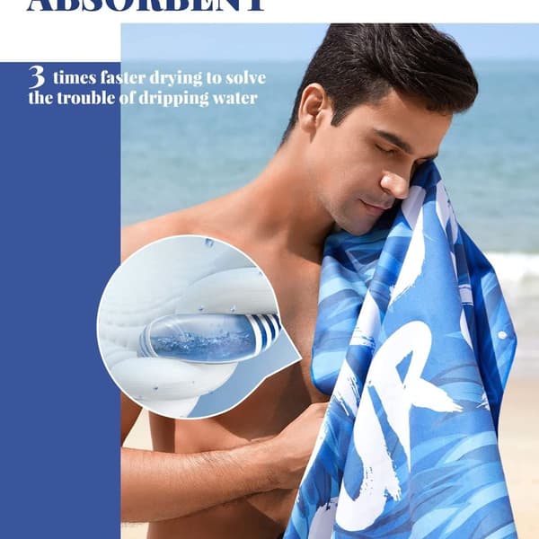 Mikrofiber strandhåndklæder, saunahåndklæder tørrer hurtigt uden sand