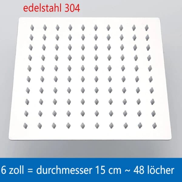 Brusehoved regnbruser badekar armatur, 6 tommer / 8 tommer