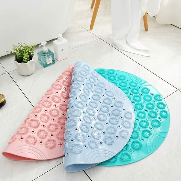 Non-slip bath mat, round non-slip PVC shower mat with suction cups