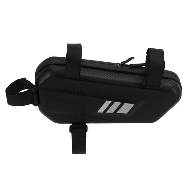 Motorcycle Saddlebag Hard Shell Side Hanging Bag PU Leather for Left Rack Frame Black