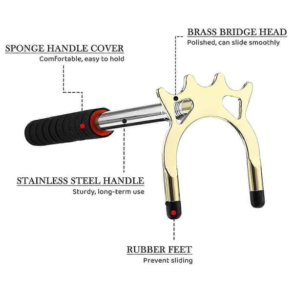 Retractable Billiard Cue Bridge with 3 Detachable Brass Bridge Heads, Pool Table Cue