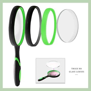 Magnifying Glass, 10x Handheld Reading Glass 75mm Magnifier