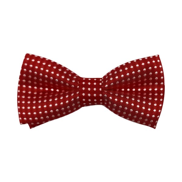 1 Burgundy with White Dots Adjustable Formal Bow Tie