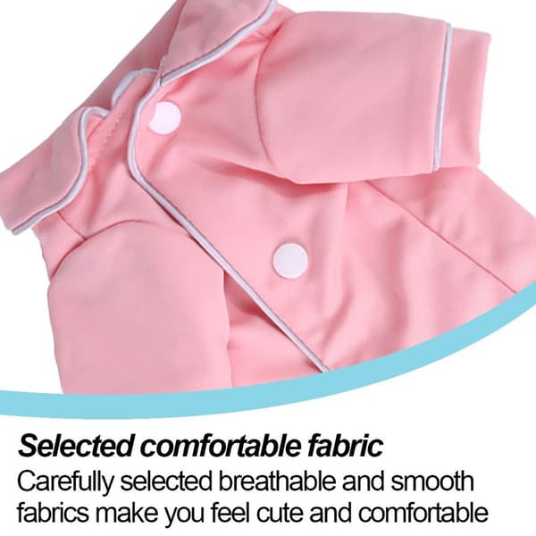 Hundepyjamas Tøj Bløde Silkeskjorter Loungewear Hvalp Pjs til Rosa