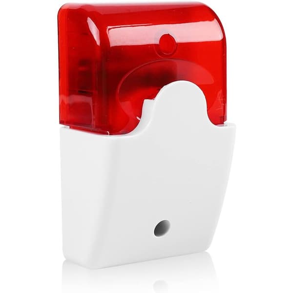 110dB Alarm Siren with 150 Flashes/Min – Adjustable Volume – Shockproof ABS Casing – For Outdoor Use