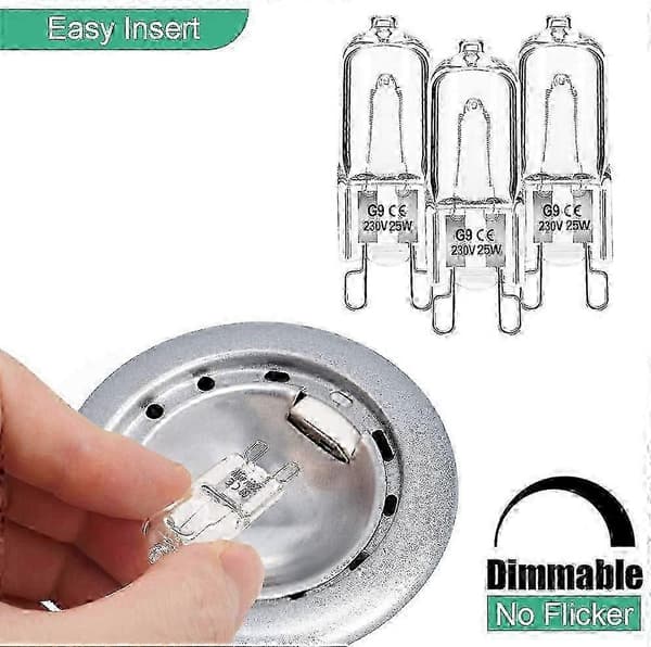 12-pack G9 Halogen Clear Capsule Dimmable Bulb 25W 230V Warm White for Oven, Microwave, Cooker, Ceiling Lights [Energy Class G]