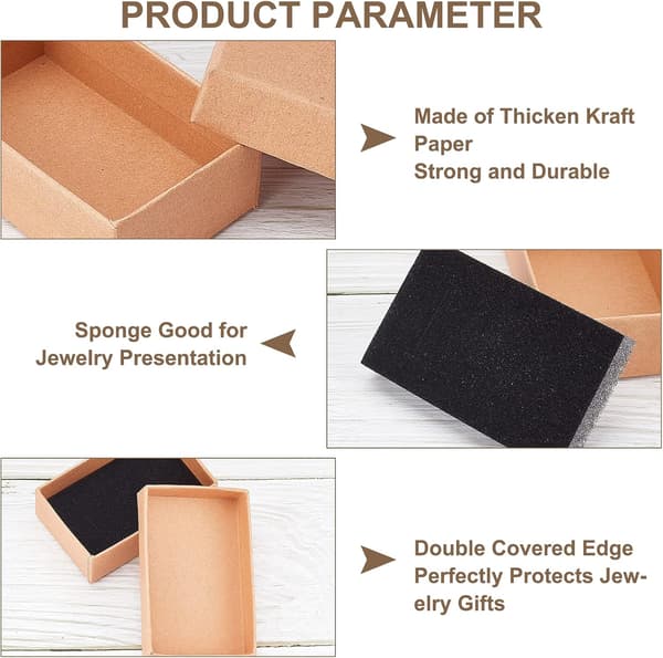 Small Kraft Brown Cardboard Jewelry Boxes with Lids Gift Boxes