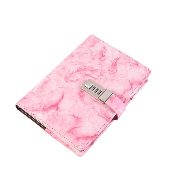 Dagbok med lås, dagbok med kodelås for kvinner, dagbok med rosa