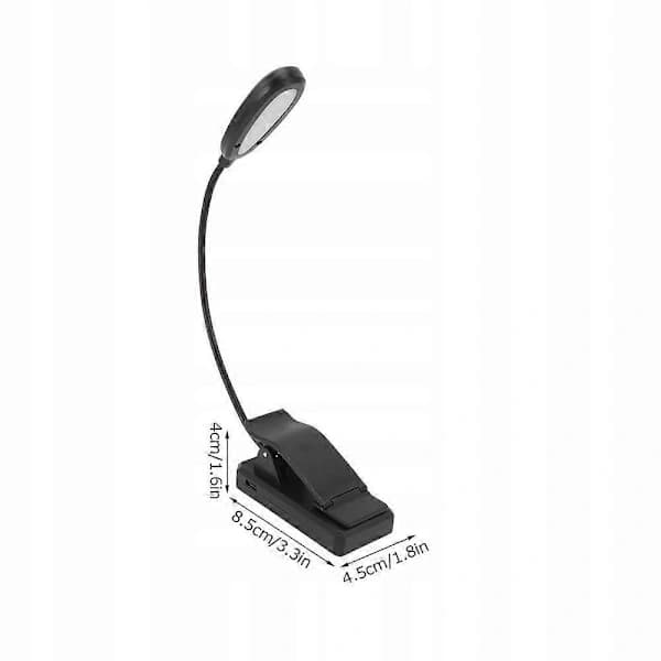 Læselampe Boglys, Klemlygte med Afbryder USB Genopladelig, 5 LED Boglampe 360 Fleksibel Justerbar