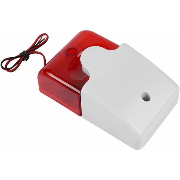 110dB Alarm Siren with 150 Flashes/Min – Adjustable Volume – Shockproof ABS Casing – For Outdoor Use