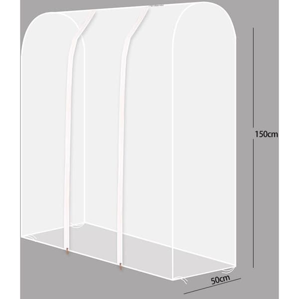 Translucent Garment Rack Cover with Strong Zipper and Document Pocket Wardrobe Protector, Garment Rack Not Included KLB