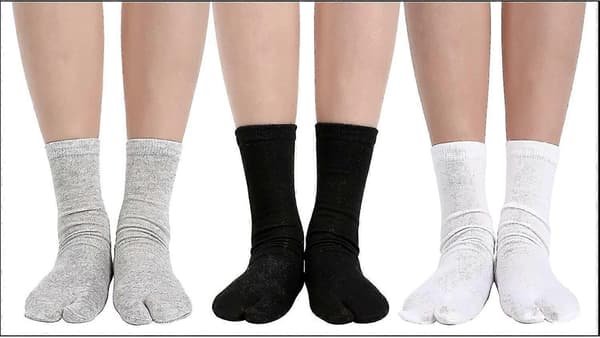 6 par unisex Tabi-varvassukat Geta-sukat puuvillaiset halkaistut varvassukat