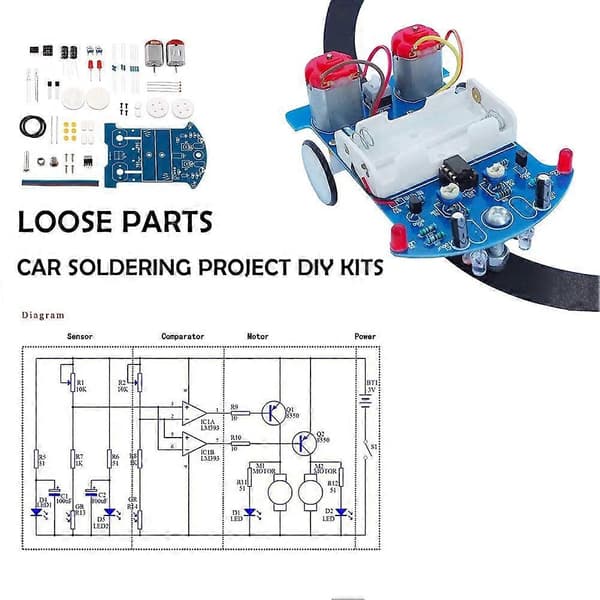 Practice Soldering, Learn Electronics, Smart Car Soldering Project, DIY Kit