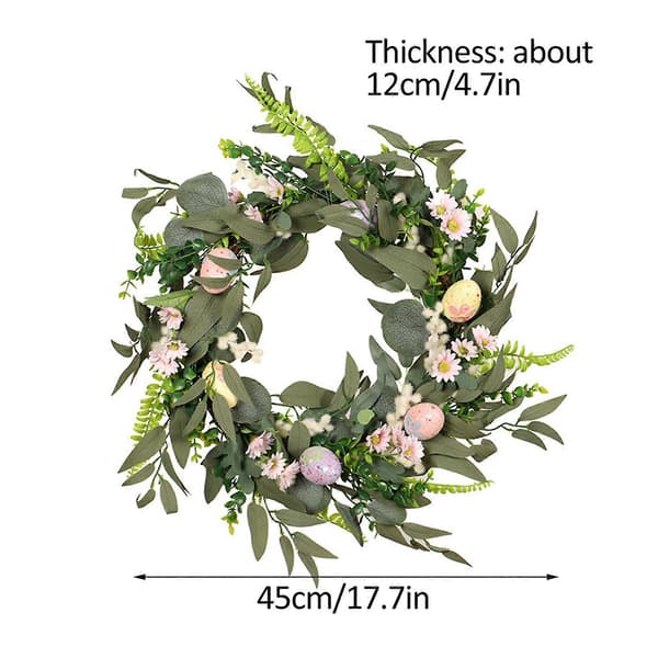 BRANDREA - Easter Bunny Spring Wreath - Easter Bunny Spring Wreath Rabbit Wreath Front Door Spring Decoration Easter Wreath Hanging 5% DISCOUNT
