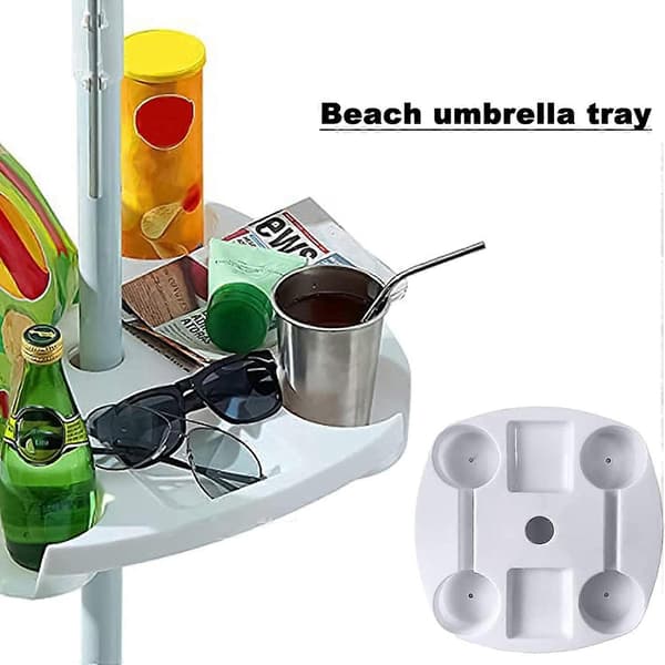 14,5 tommer paraplybakke - Paraplybakke med rum til kopper og snacks | Parasolbordstativ til terrasse, strand, have, pool