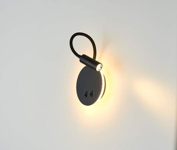3W + 8W LED sengelampe til læsning LED fleksibel svanehals