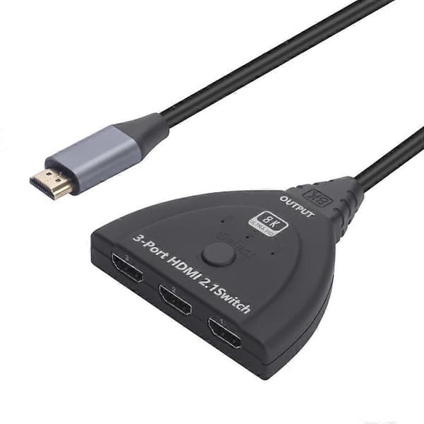 8K HD Multimedia Interface Switch 3 i 1 Ut 60Hz HDR 10 HDCP 2.3 HDMI 2.1 Splitter til Gaming