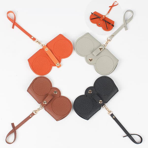 (4 pcs), Glasses Case, Eyeglass Case, With Cord, Portable, Leather, Slim, Convenient Storage,