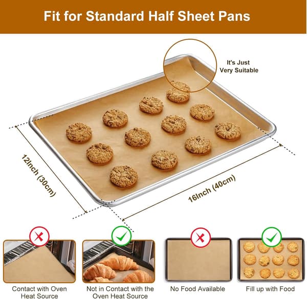 200 ark bakepapir, 30 x 40 cm, fettsikkert bakepapir for matlaging, baking og grilling