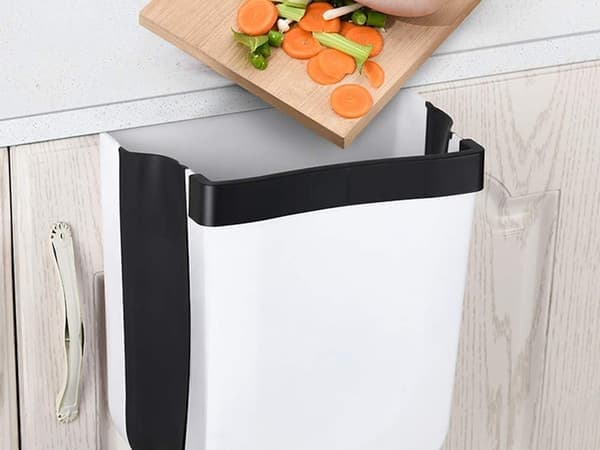 Fällbar soptunna / Hängande korg - För bioavfall 8L