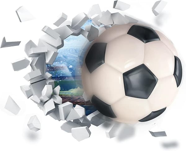 Fotball 3D Veggdekor for Gutterom og Babyromdekorasjon