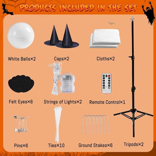 Remote Control Hanging Ghost Decor for Indoor Halloween Parties 1pc