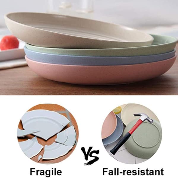Hvetestråplater/4 stk 20 cm Nedbrytbare Sunne Uknuselige Serviseplater KLB