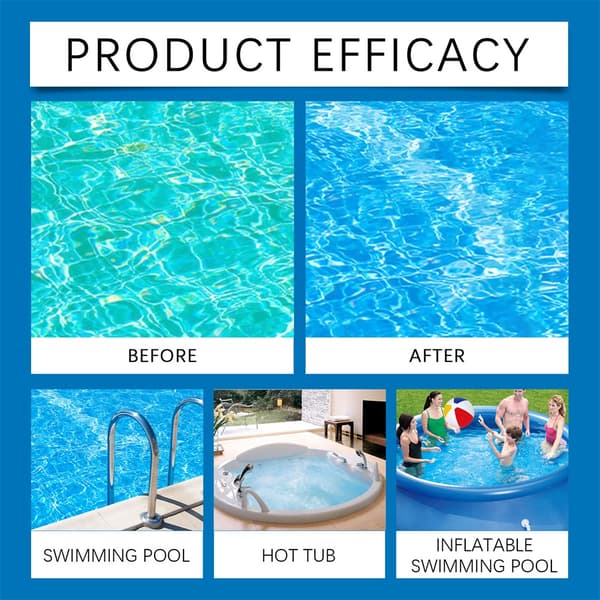 100 ml Fast-Acting Odorless Pool Purifier Liquid, Easy and Safe Water Clarifier 3pcs 3pcs