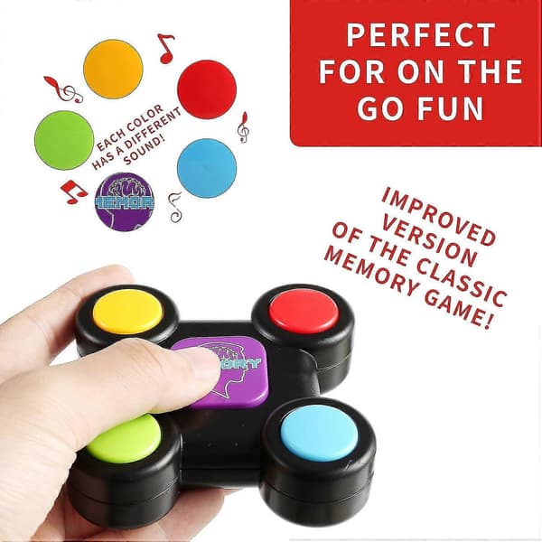 Memory Game Brain Teaser Puzzle Handheld Games with Light & Sound, Electronic Sequence Remember Challenge Repeat Game