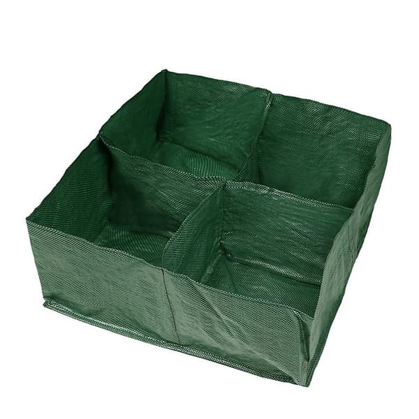 Raised Garden Planter Bag 4 Divided Grids Durable Square Planting Pot for Carrot Onion Herb Flower Vegetable