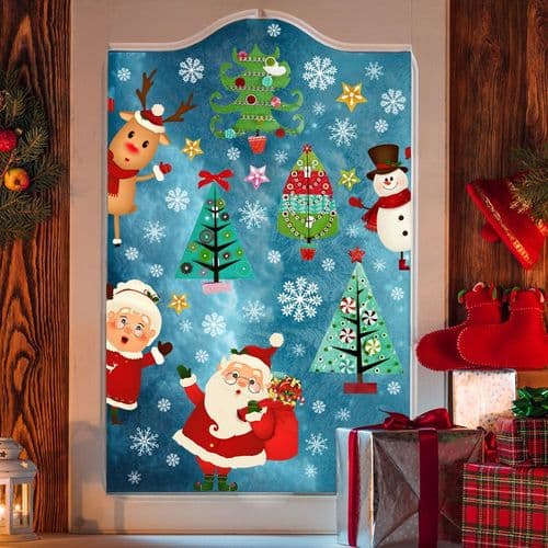 Christmas Stickers for Windows, Double-Sided Decorative Wall Stickers