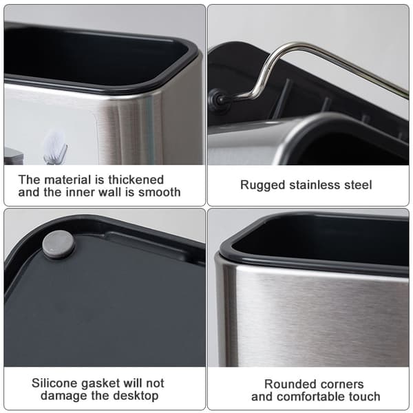 Stainless Steel Soap Dispenser Dish Rack Sponge Drying Rack Kitchen Storage
