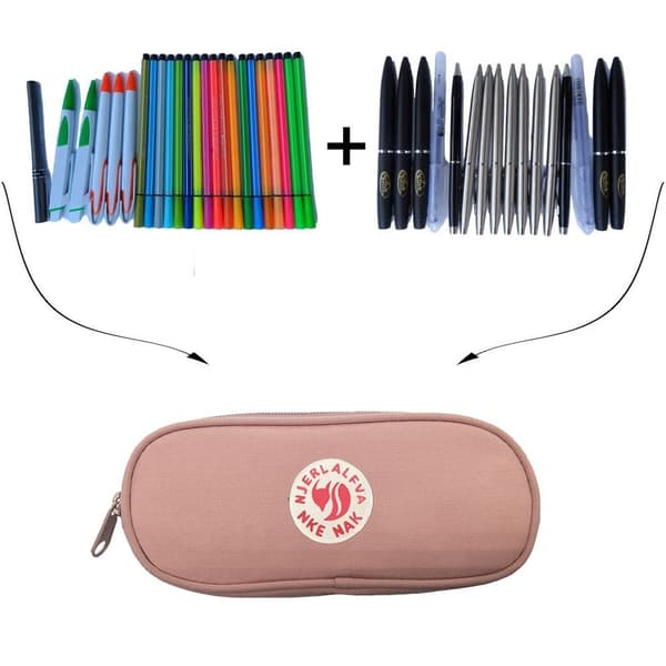 Unisex Large Capacity Pencil Case New Simple Pink