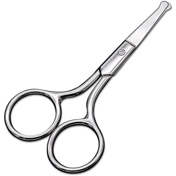 Nose Hair Scissors, Stainless Steel, Small Scissors with Round Tip Design, Does Not Harm the Nasal Cavity