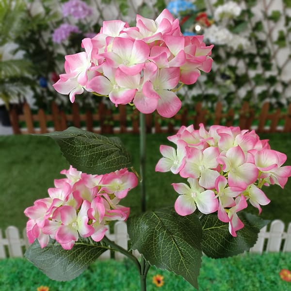 2-pak solcellelamper til udendørs brug, farverige, hortensia blomsterlys