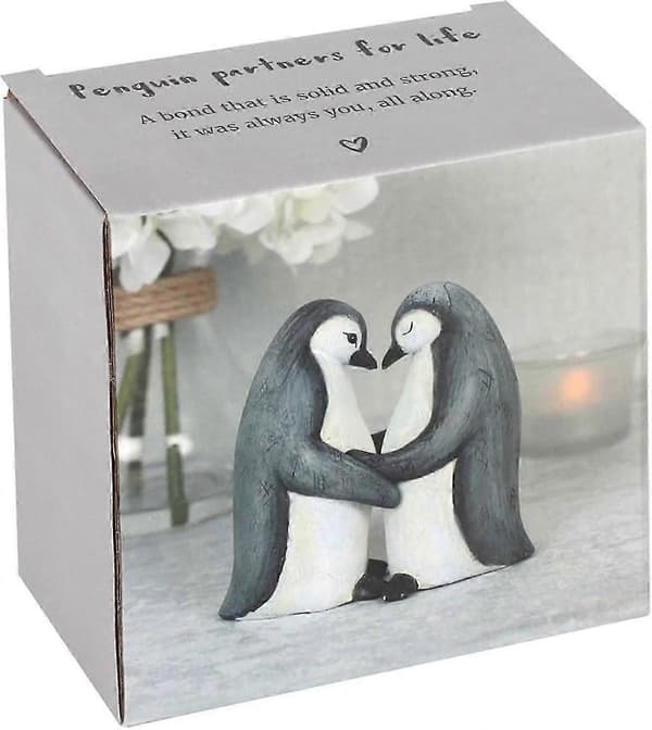 ArkiFACE Pingvinpynt i harpiks, gave til bryllupper, jubilæer, Valentinsdag