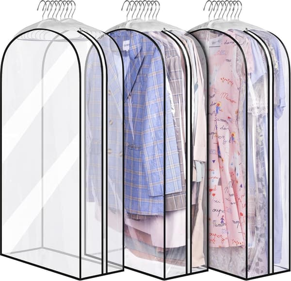 3-pack - cm - Fabric cover - clothes - Hanging bag - Suitable - keep - Transparent - (hanger