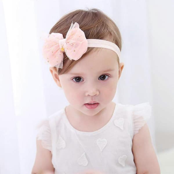 9 st Baby Hårband, Baby Blomma Hårband Elastiska Baby Rosetter-Yvan