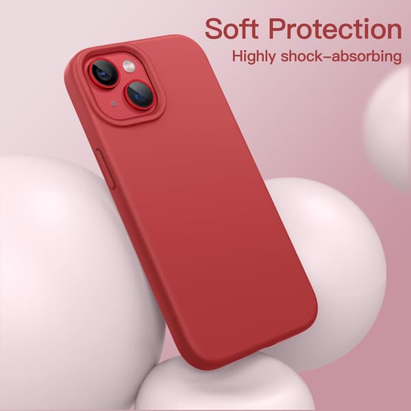 iPhone 13 Cover, Silikonecover, 6,1 Tommer, Rød
