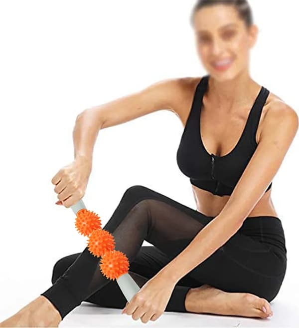 Muscle Therapy Massage Stick, Grooved Gears for Deep Relaxation, (Orange)