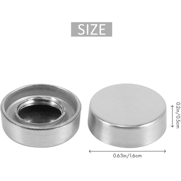 16 mm skruvlokk i rustfritt stål (8 stk)